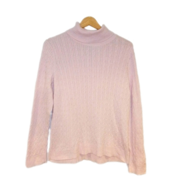 Talbots Sweaters - Talbot's Pale Pink Knit Pima Cotton Sweater Top Turtleneck Petite's XL P